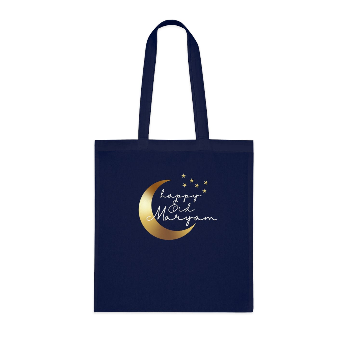 Personalised Happy Eid Tote Bag | Custom Name Moon & Stars Cotton Bag | Islamic Eid Gift