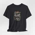 Black plant lover t-shirt with 'crazy plant person' botanical graphic