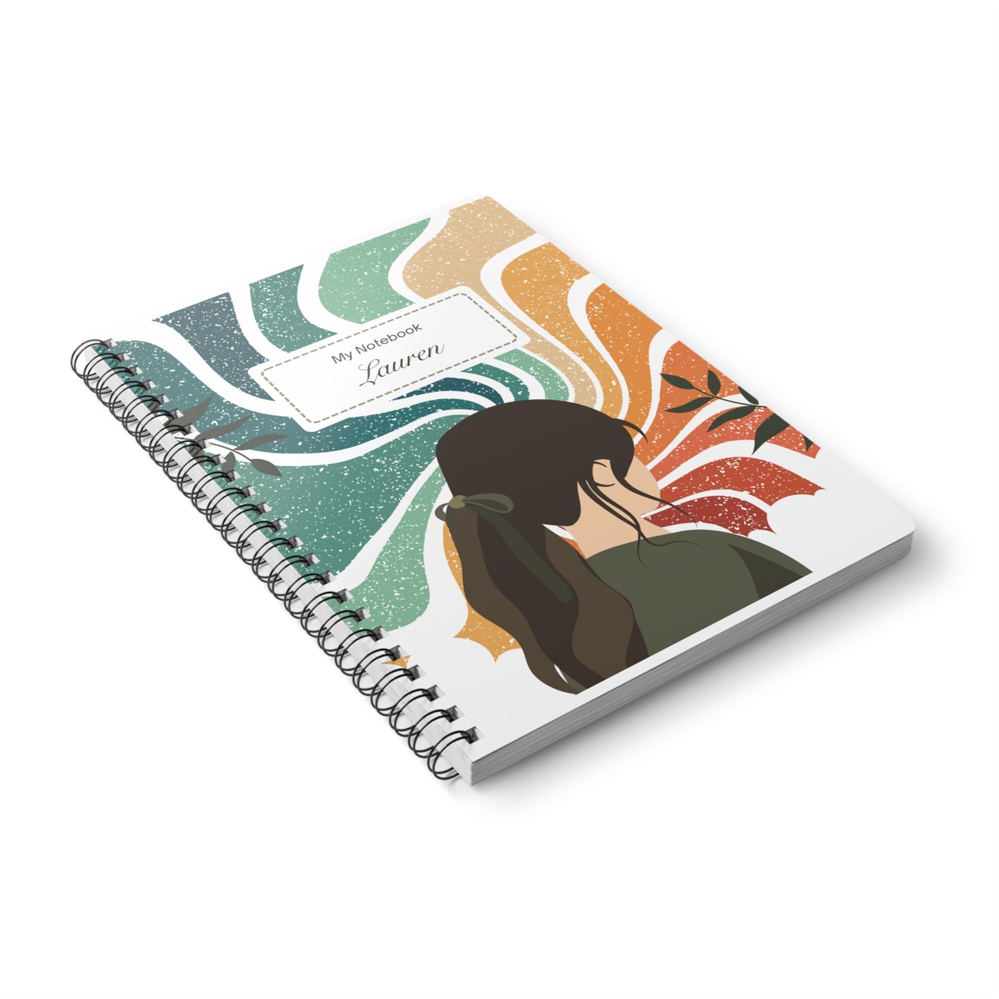 Retro Woman A5 Spiral Notebook — Personalised 'My Notebook' Journal
