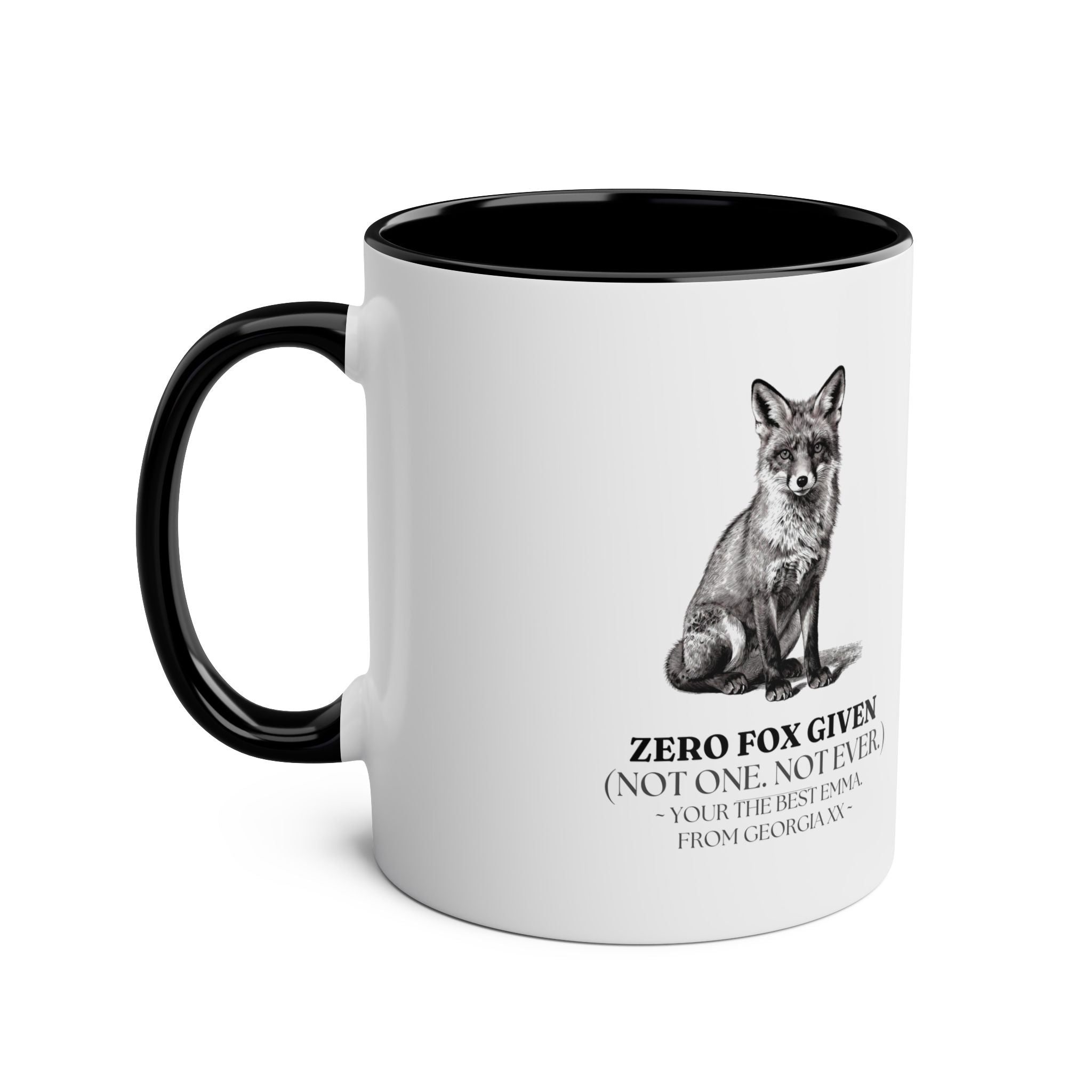 Zero Fox Given Mug | Funny Fox Coffee Cup | Sarcastic Gift for Her - AlleyCrafters