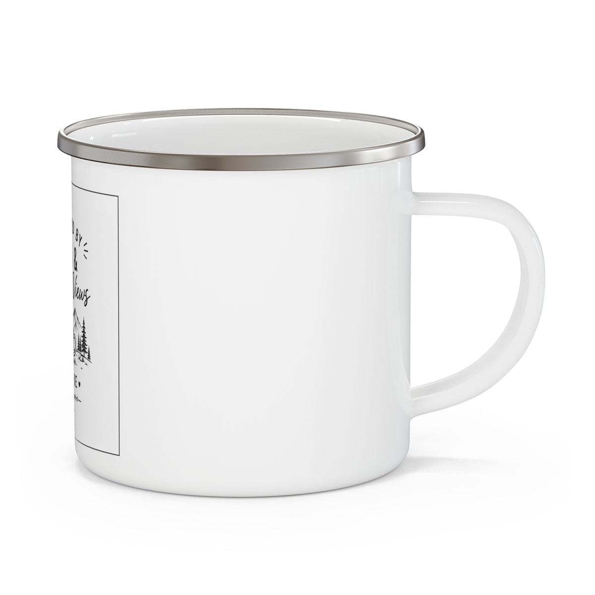 Enamel Camping Mug — Powered by Tea & Pretty Views