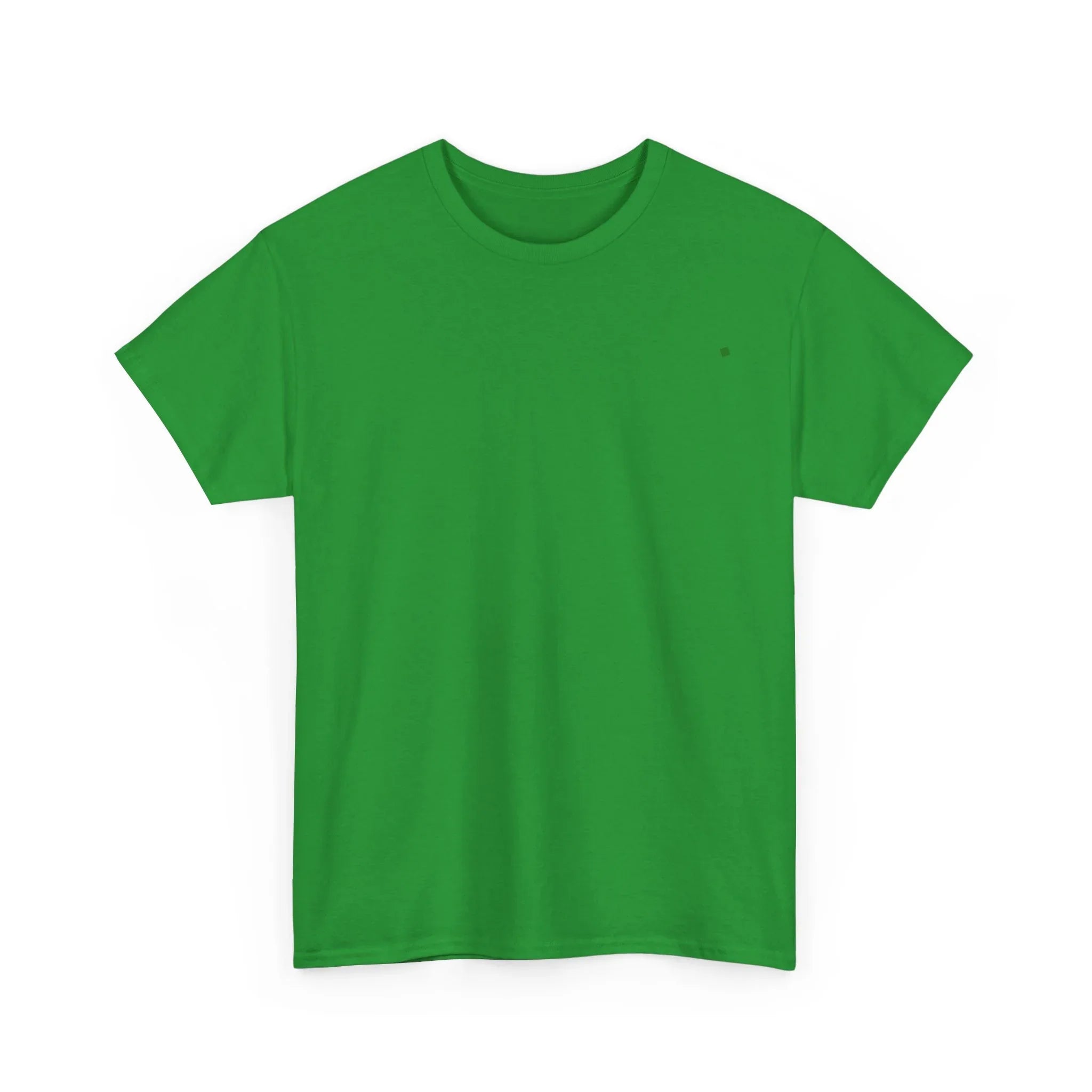 Green unisex heavy cotton t-shirt with crew neck and short sleeves