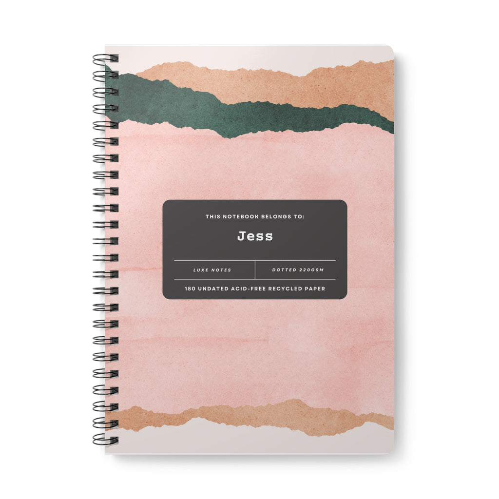 Luxe Premium Personalised A5 Notebook | Custom Name Watercolour Journal