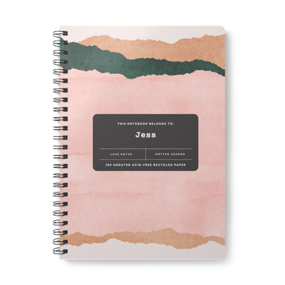 Luxe Premium Personalised A5 Notebook | Custom Name Watercolour Journal