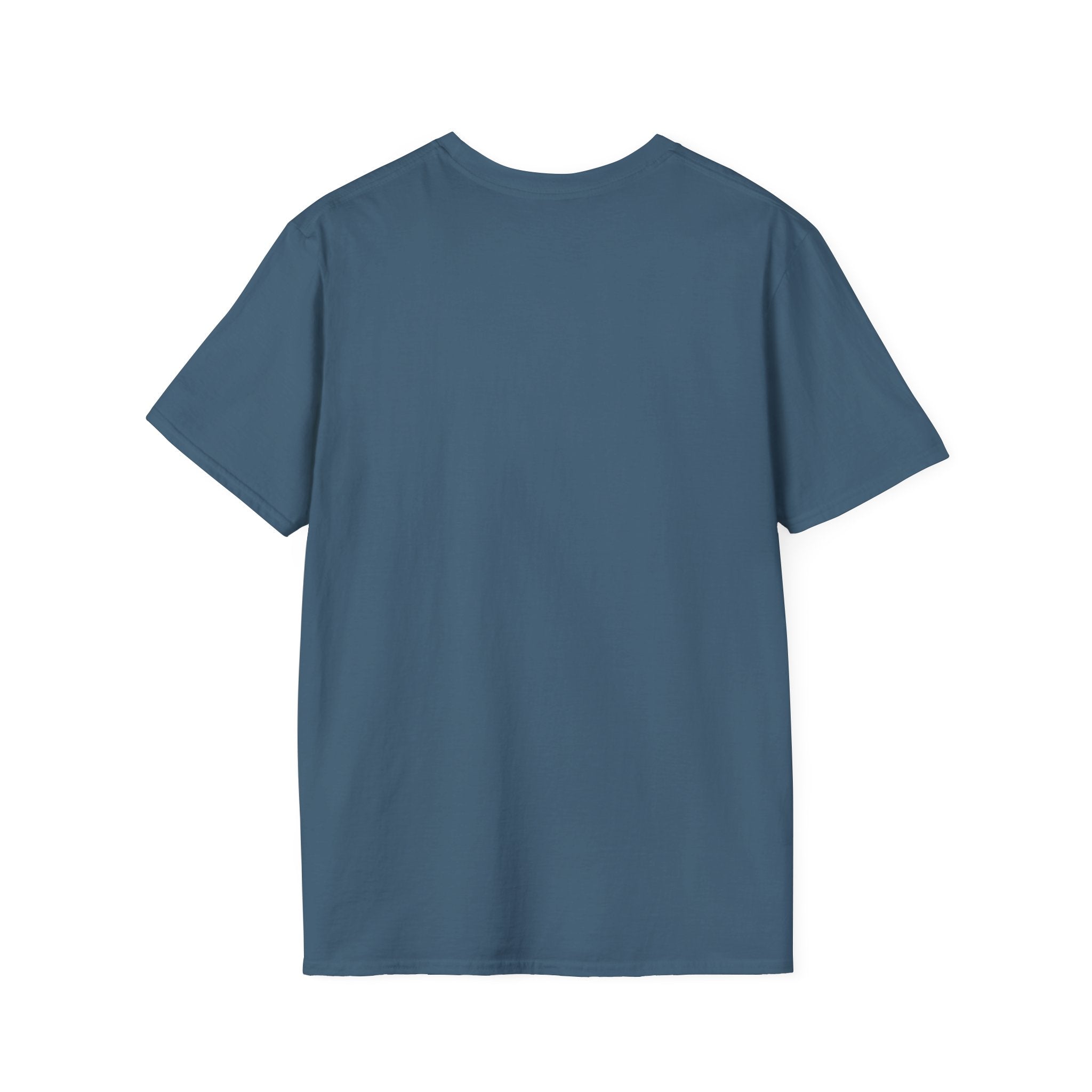 Navy crewneck T-shirt with plain back view
