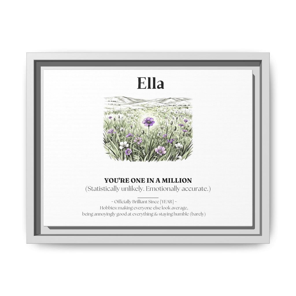 Personalised Wildflower Name Canvas Print — You're One in a Million - AlleyCrafters