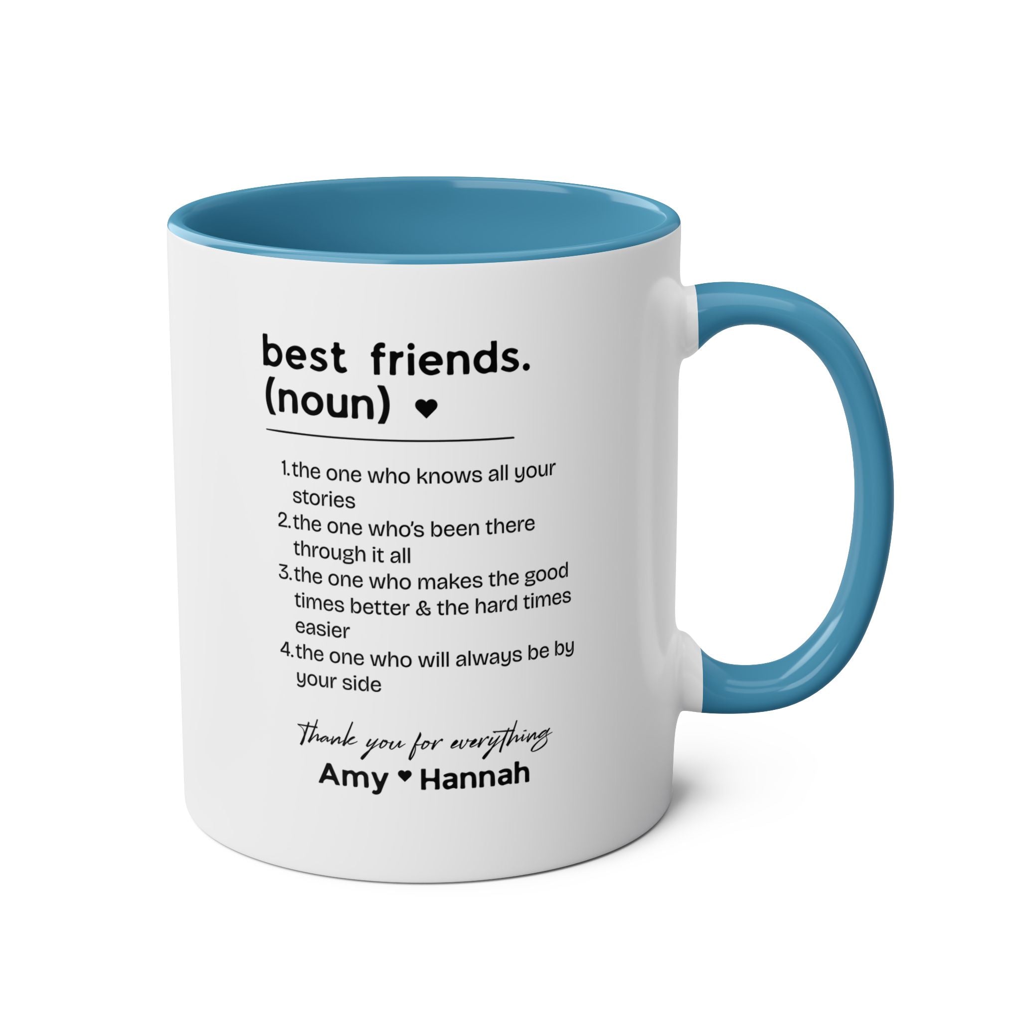 Best Friends Definition Coffee Mug — Personalized Friendship Gift (11oz Two-Tone)