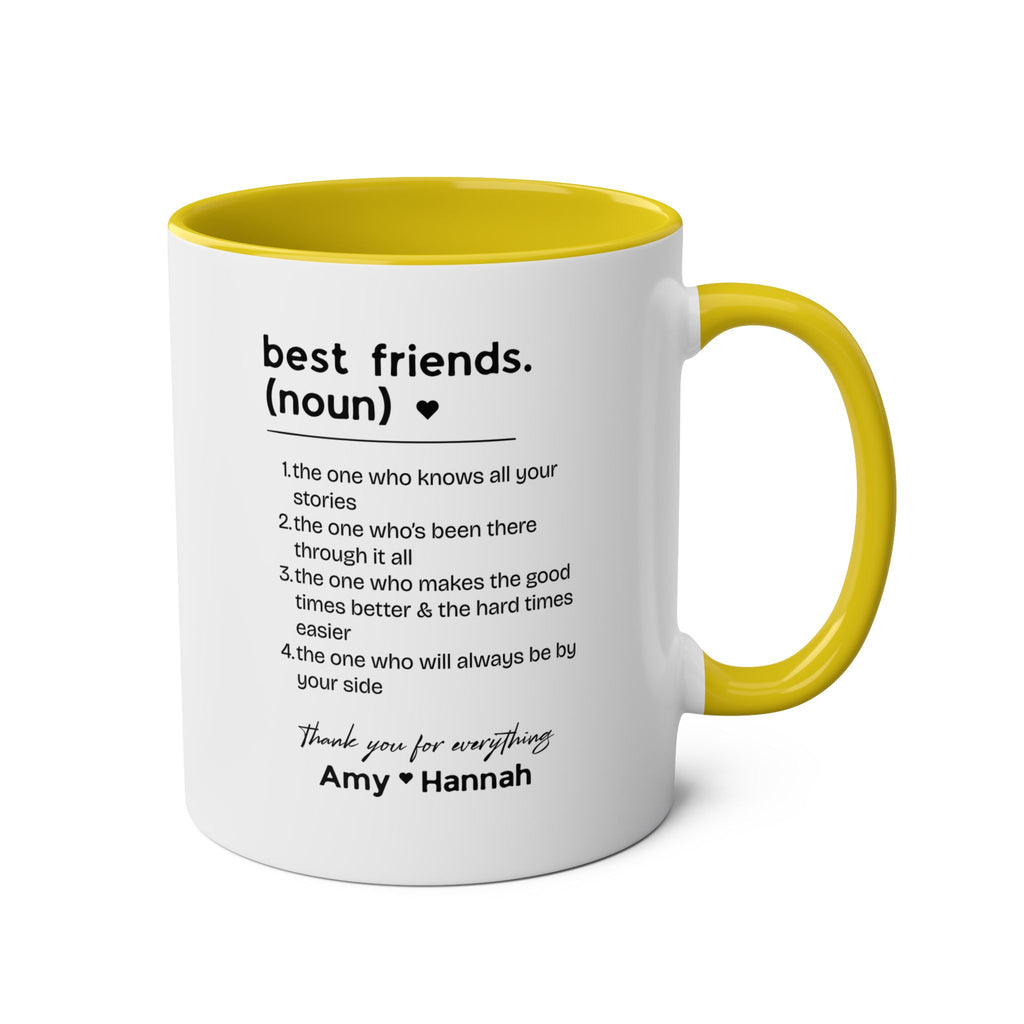Best Friends Definition Coffee Mug — Personalized Friendship Gift (11oz Two-Tone)