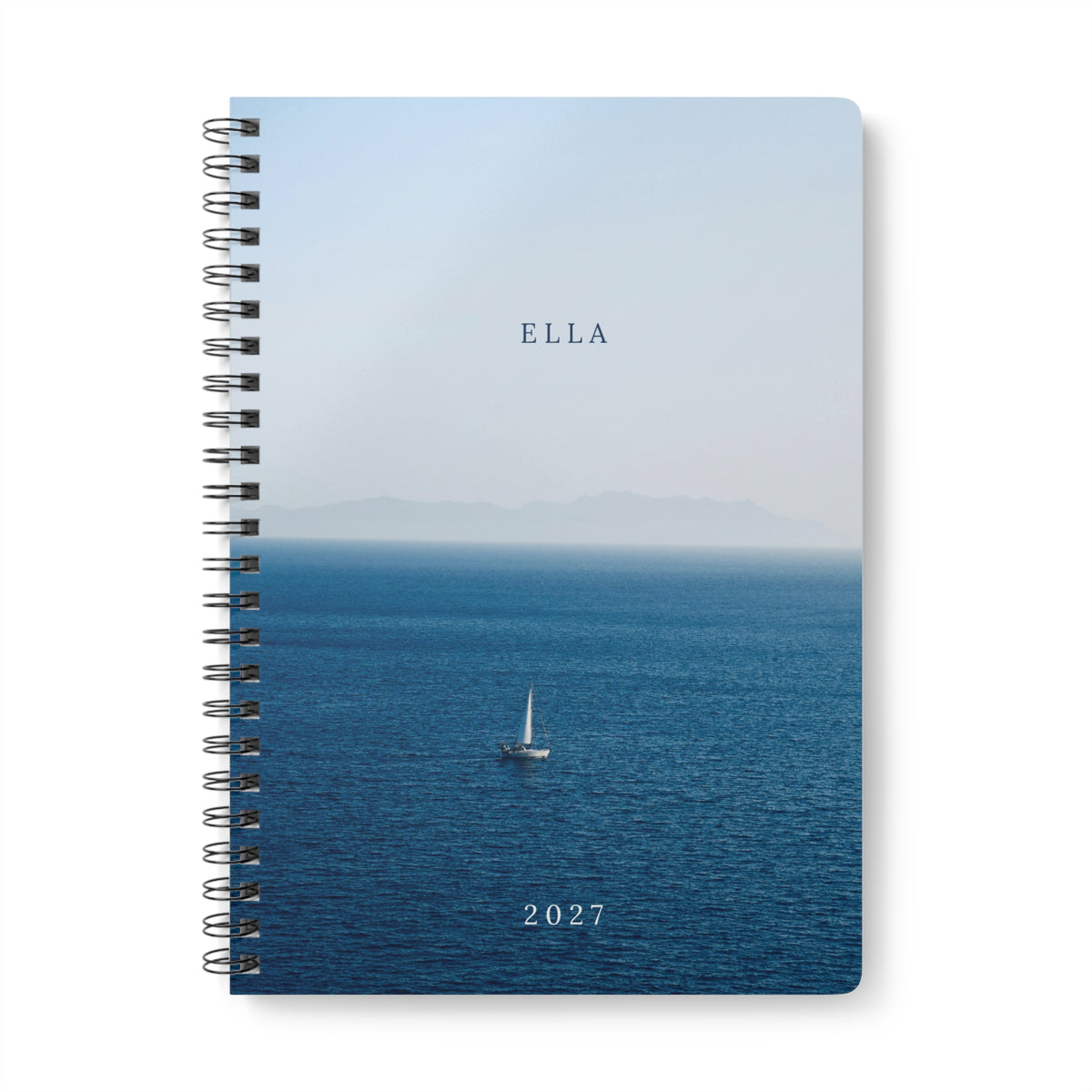 Calm Sea Personalised A5 Notebook — with Name & Year