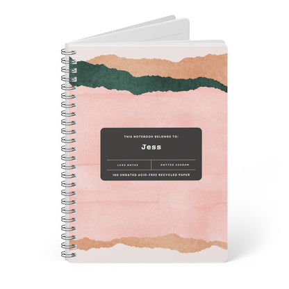 Luxe Premium Personalised A5 Notebook | Custom Name Watercolour Journal