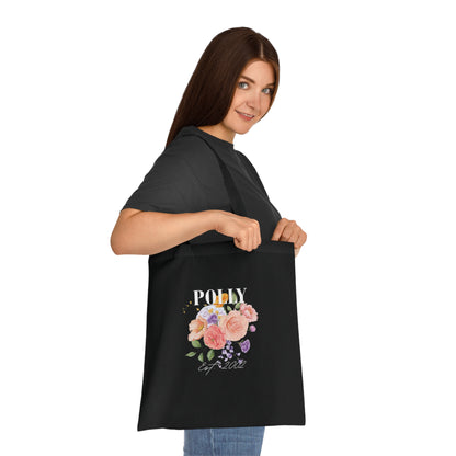 Personalised Floral Tote Bag | Custom Name, Text & Date | Choose Rose Colours | Eco Gift