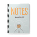 A5 spiral notebook with light blue cover, black spiral, NOTES title and comfort zone