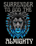 Black hoodie graphic: blue lion face with 'ALMIGHTY' lettering