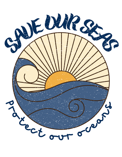 Save Our Seas T-Shirt | Retro Wave Ocean Conservation Tee UK
