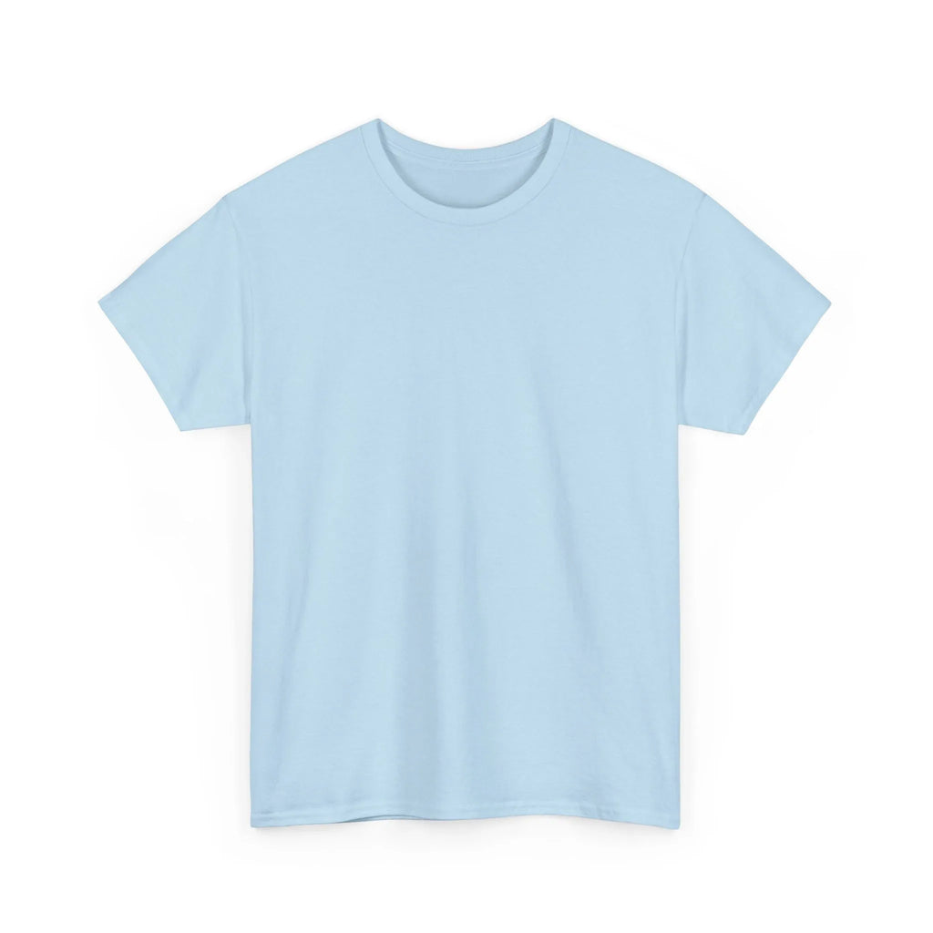 Light blue unisex heavy cotton t-shirt with crew neck and short sleeves