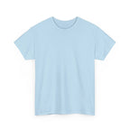 Light blue unisex heavy cotton t-shirt with crew neck and short sleeves