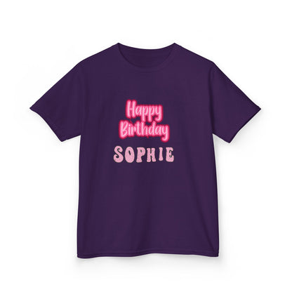 Kids Tee Personalised Name Happy Birthday T-Shirt