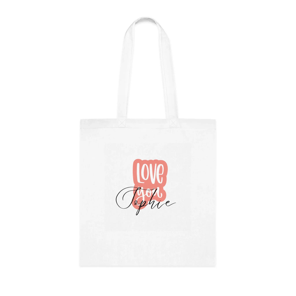 Love You Personalised Tote Bag | Add Any Name | Romantic Cotton Shopper - Alley Crafters