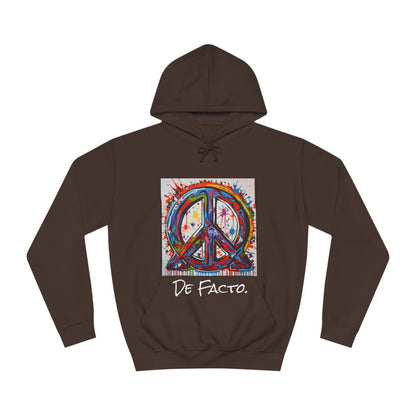 De Facto,  Hand Painted Peace Sign-  Hoodie