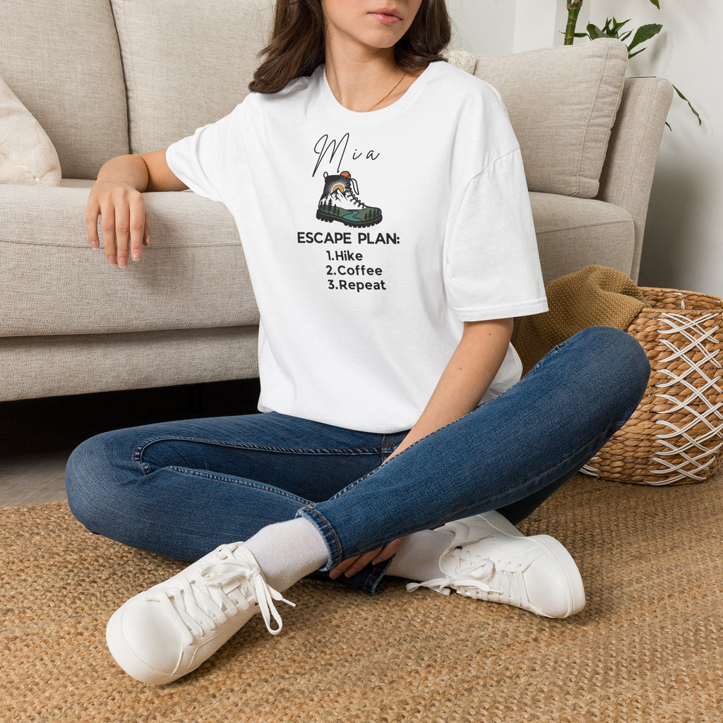 Personalised Hiking T-Shirt | Escape Plan: Hike, Coffee, Repeat