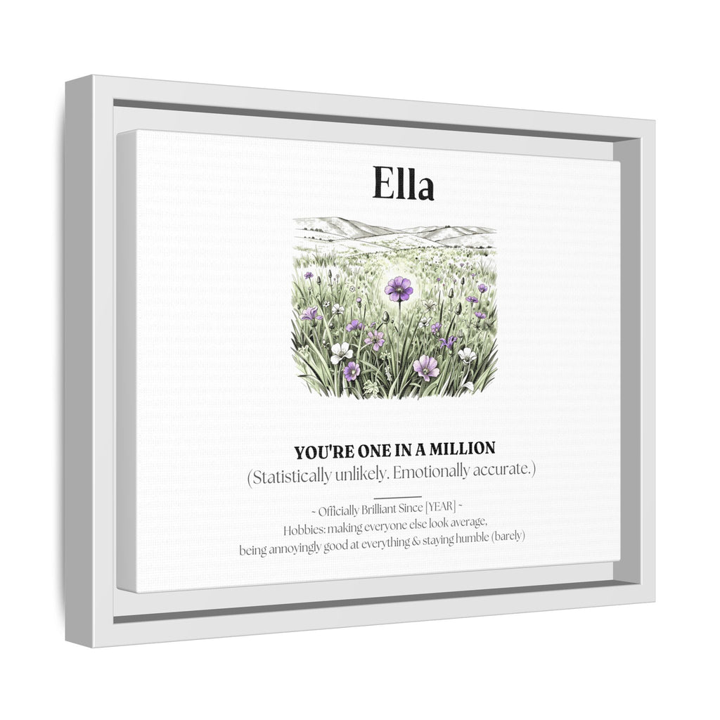 Personalised Wildflower Name Canvas Print — You're One in a Million - AlleyCrafters