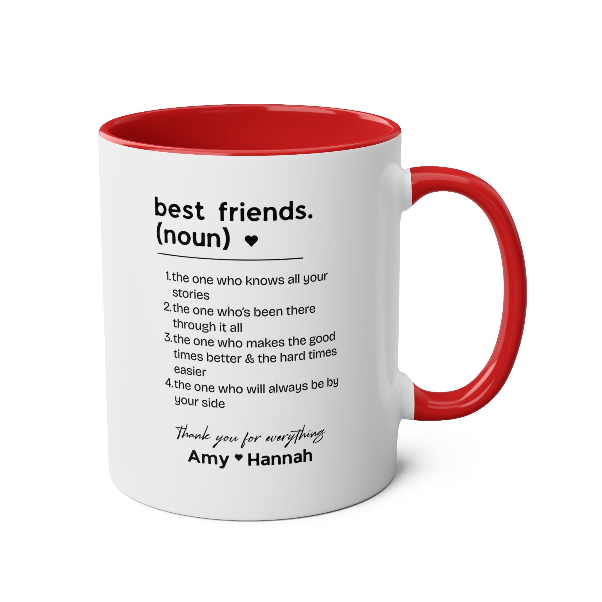 Best Friends Definition Coffee Mug — Personalized Friendship Gift (11oz Two-Tone)