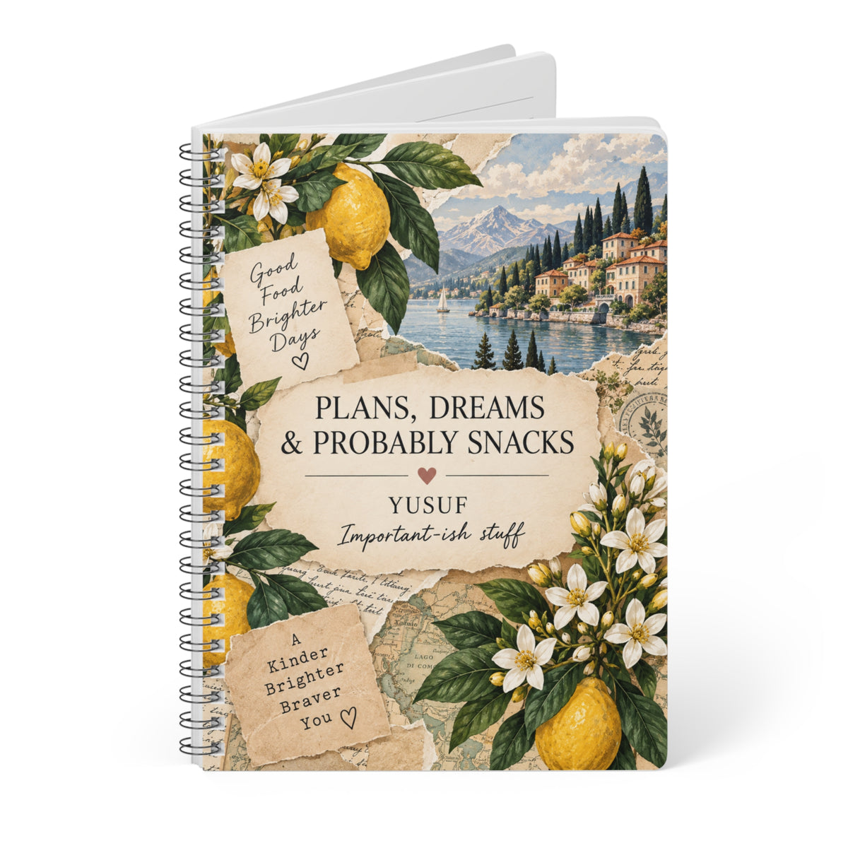 Plans, Dreams & Probably Snacks — Personalised A5 Lined Notebook