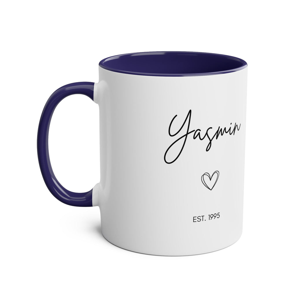 Personalised Name, Year & Quote Mug – Two-Tone Ceramic