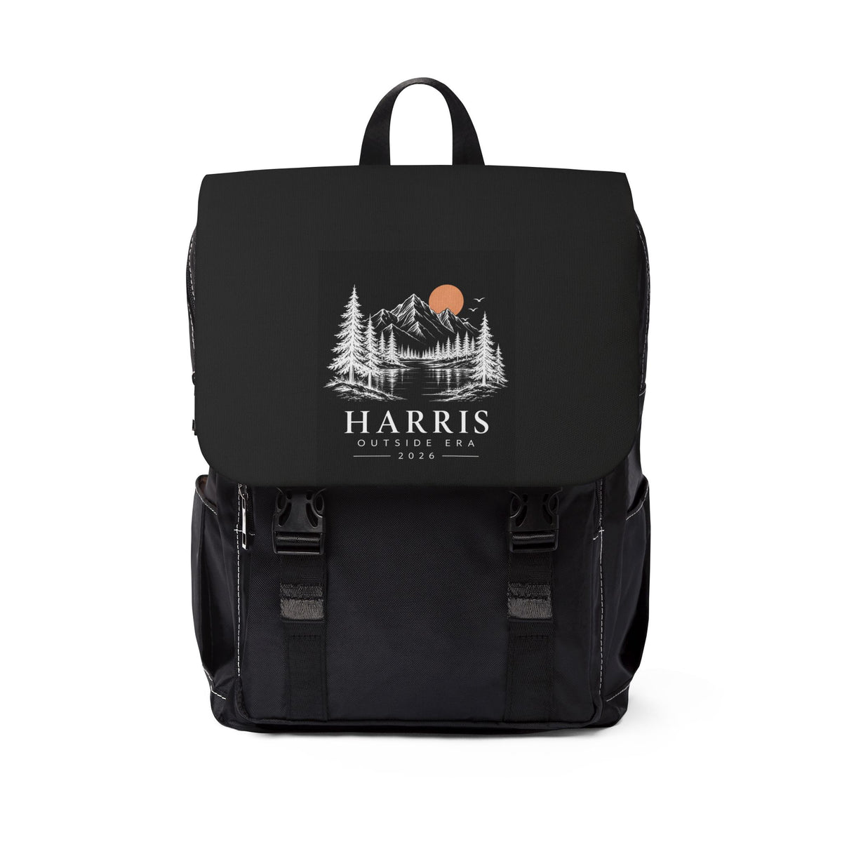 Adventure Mountain Canvas Backpack — Outdoor Hiking & Travel Shoulder Bag