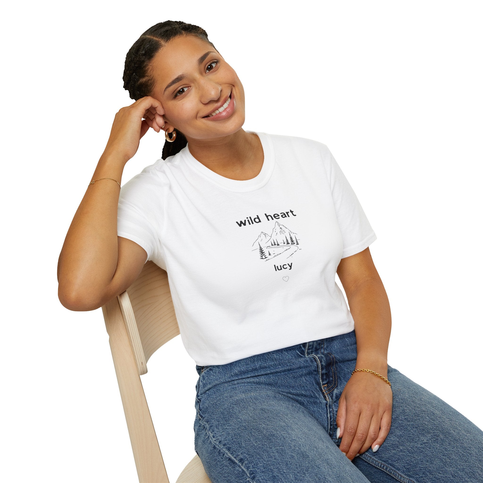 Wild Heart Mountain T-Shirt — Personalized 'lucy' Minimal Nature Tee