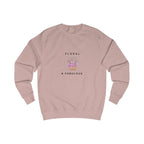 Dusty pink crewneck sweatshirt with Floral & Fabulous graphic on back.