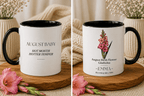 Personalised Birth Flower Mug with Name — Choose Your Birth Month - AlleyCrafters