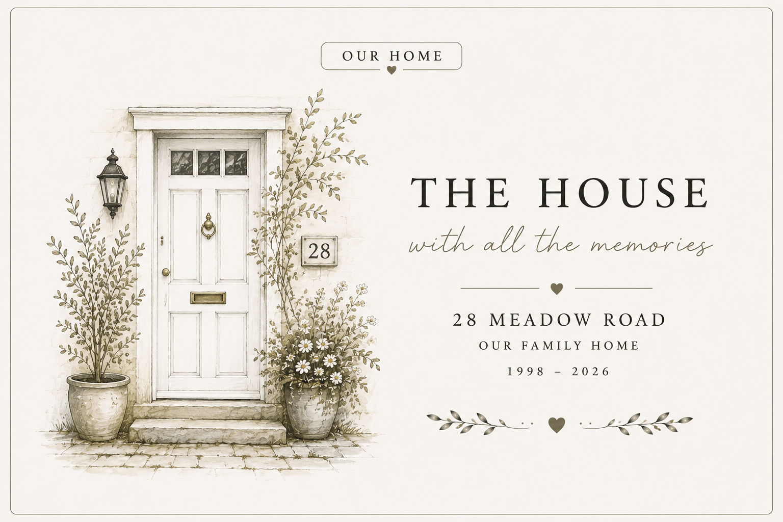 Personalised House Name Canvas Print — New Home & Housewarming Gift - AlleyCrafters