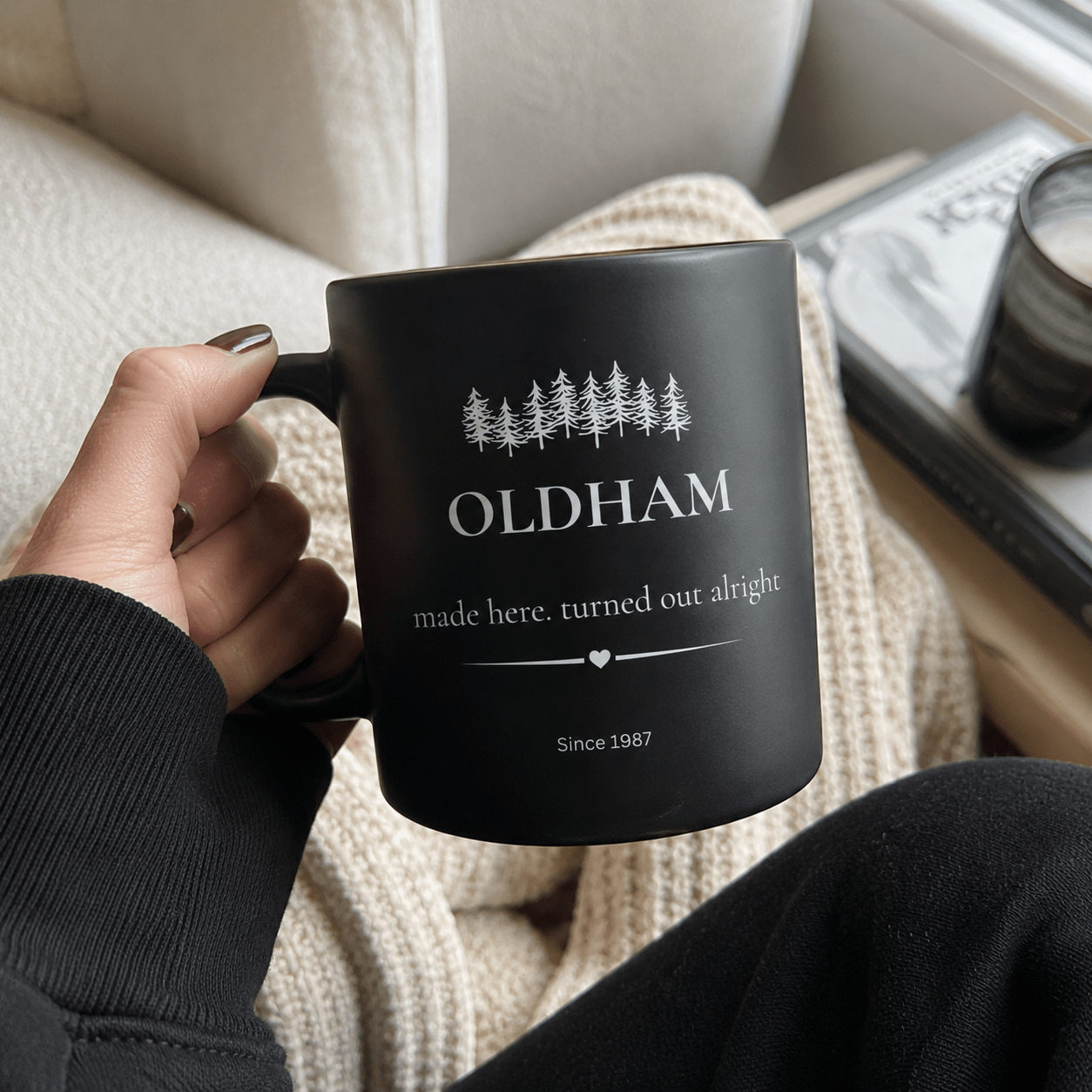 Personalised 'My Happy Place' Mug — Custom Location, Name & Year - AlleyCrafters