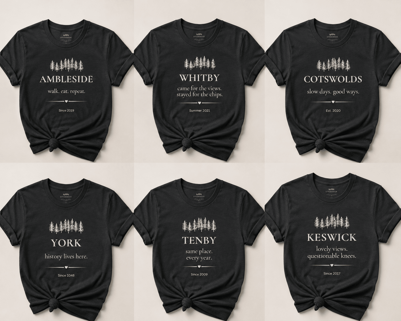 Personalised 'My Happy Place' T-Shirt — Custom Location, Name & Year - AlleyCrafters