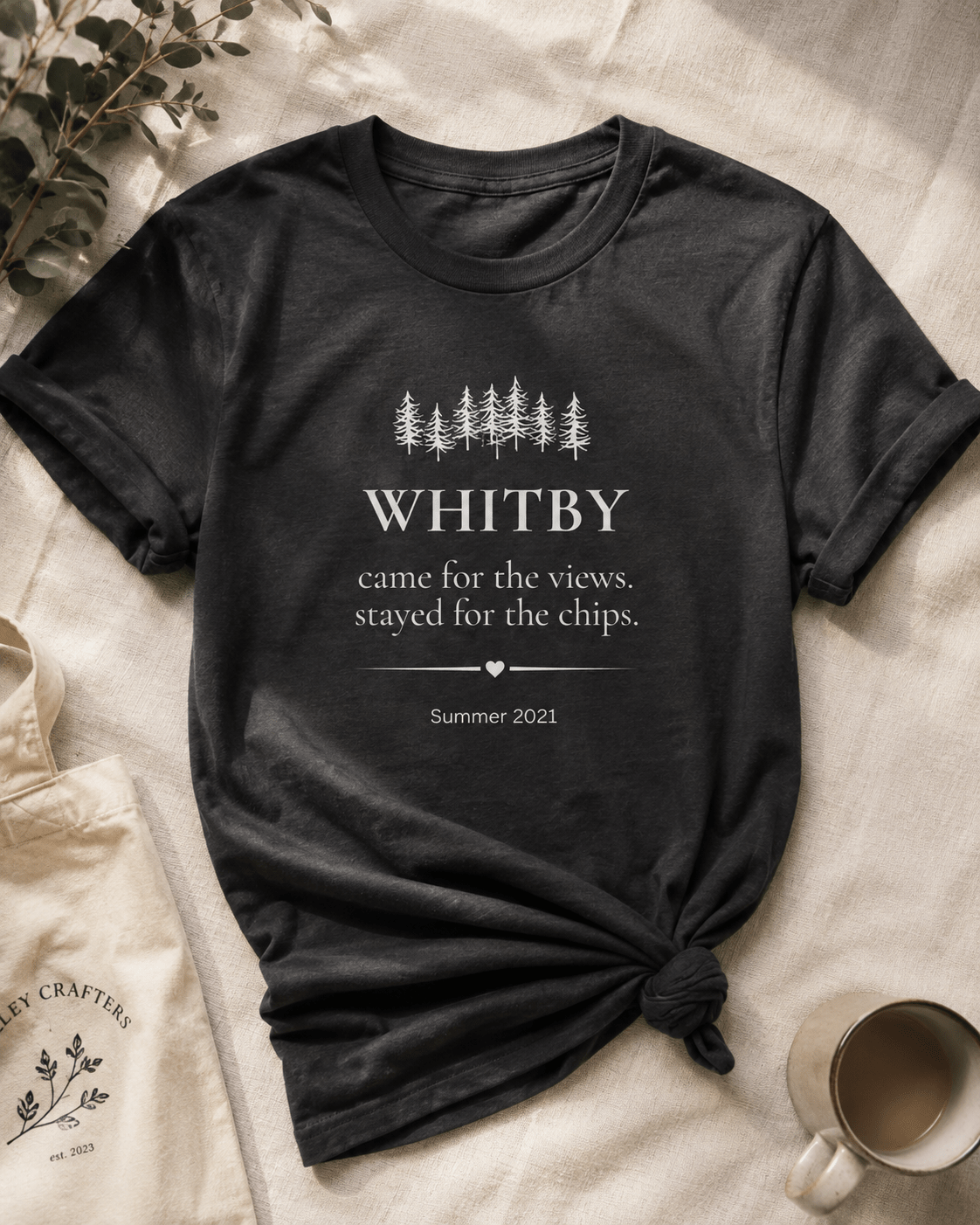 Personalised 'My Happy Place' T-Shirt — Custom Location, Name & Year - AlleyCrafters