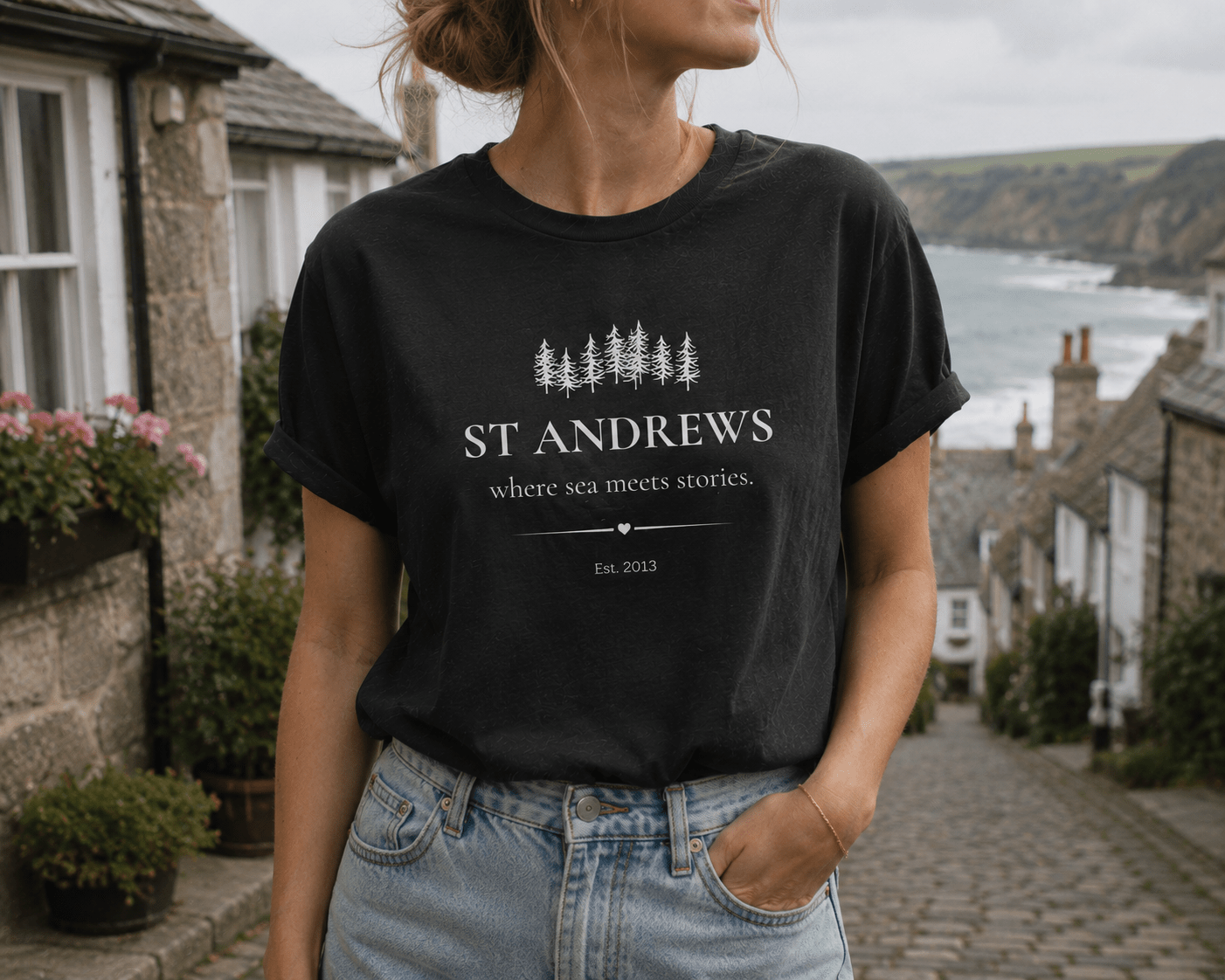 Personalised 'My Happy Place' T-Shirt — Custom Location, Name & Year - AlleyCrafters