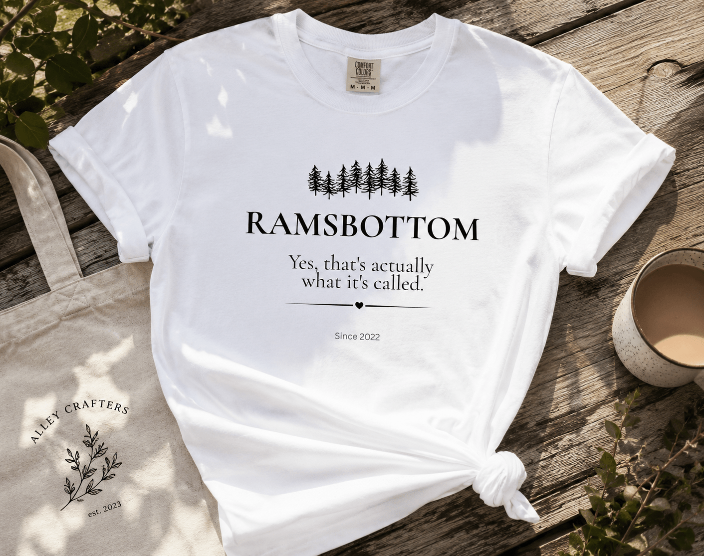 Personalised 'My Happy Place' T-Shirt — Custom Location, Name & Year - AlleyCrafters