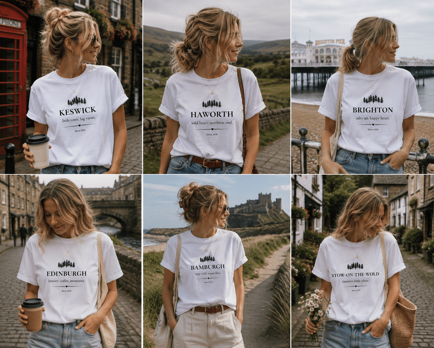 Personalised 'My Happy Place' T-Shirt — Custom Location, Name & Year - AlleyCrafters
