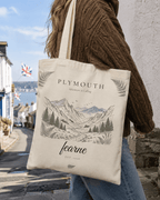 Personalised Mountain Tote Bag — Custom Location, Name & Date | Scenic Illustration - AlleyCrafters