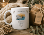 Personalised Cornwall Scenic Mug — Coastal Lighthouse Illustration - AlleyCrafters