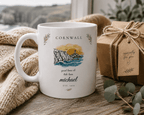 Personalised Cornwall Scenic Mug — Coastal Lighthouse Illustration - AlleyCrafters