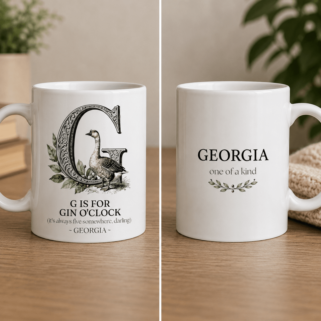 Personalised Initial Mug — Funny Alphabet Letter Gift for Her - AlleyCrafters
