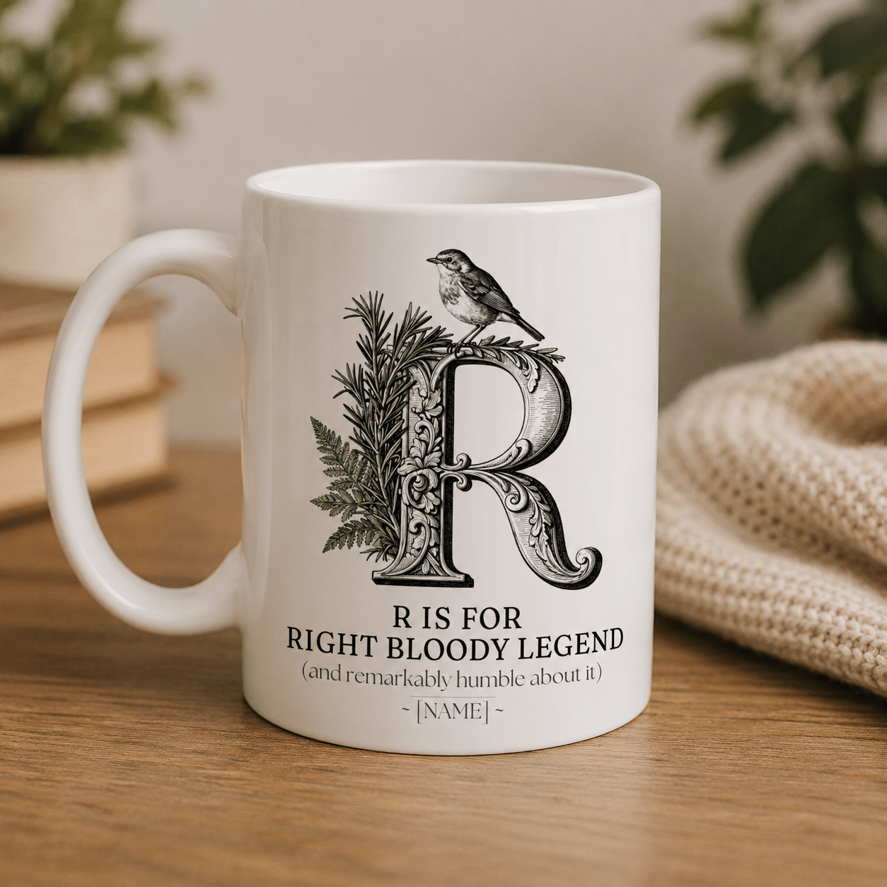 Personalised Initial Mug — Funny Alphabet Letter Gift for Her - AlleyCrafters