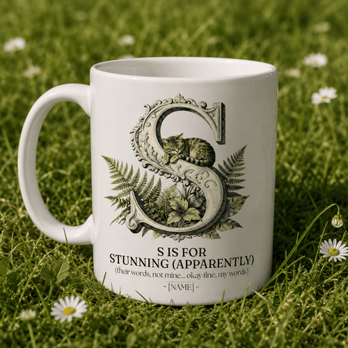 Personalised Initial Mug — Funny Alphabet Letter Gift for Her - AlleyCrafters
