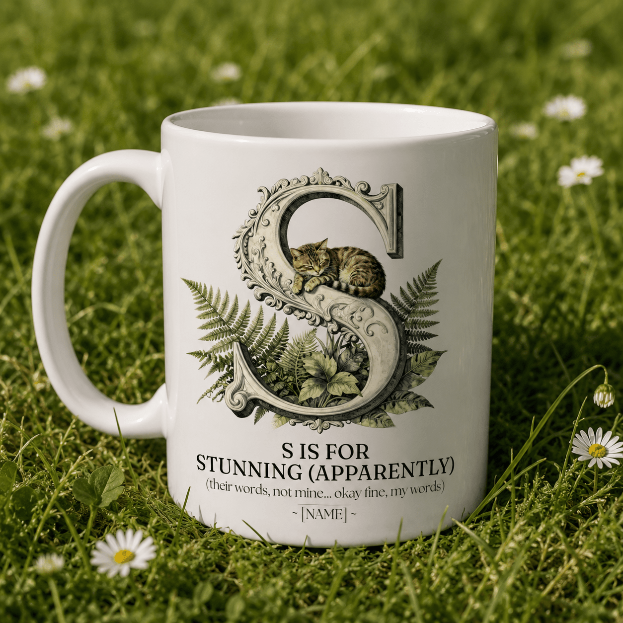 Personalised Initial Mug — Funny Alphabet Letter Gift for Her - AlleyCrafters