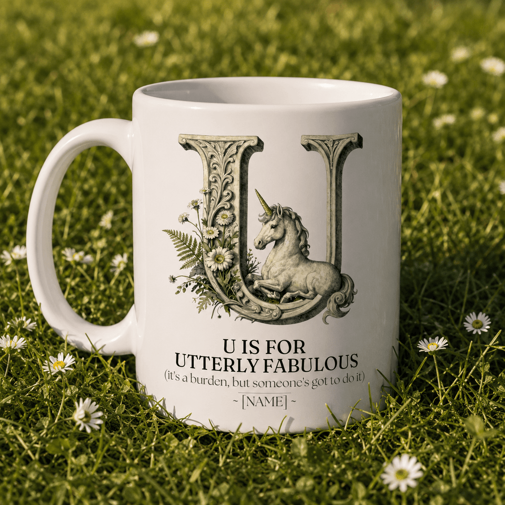 Personalised Initial Mug — Funny Alphabet Letter Gift for Her - AlleyCrafters