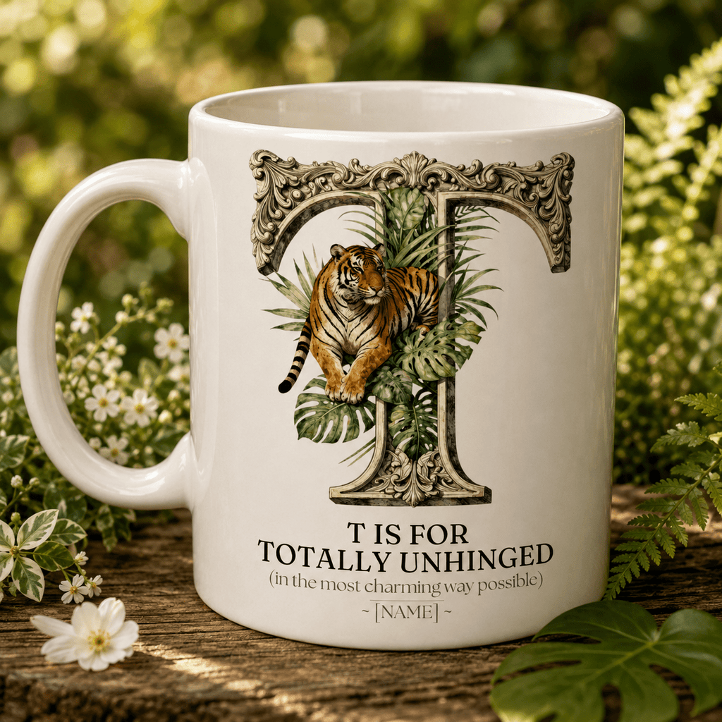 Personalised Initial Mug — Funny Alphabet Letter Gift for Her - AlleyCrafters