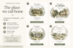 Personalised 'The Place We Call Home' T-Shirt | 4 Designs: Detached Cottage, Village Street, Countryside Landscape & Cottage with Mountains - AlleyCrafters
