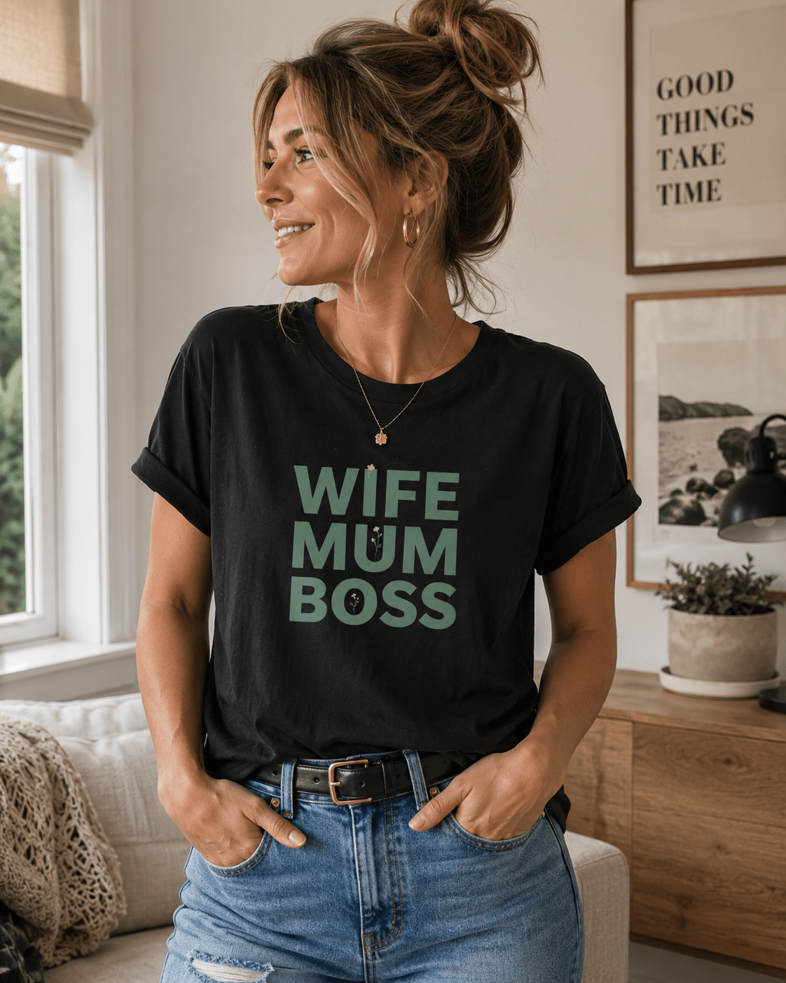 Wife Mum Boss T-Shirt — Funny Slogan Tee Gift for Her - AlleyCrafters